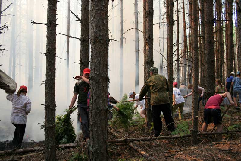 Школа Дикой Природы - 2006: тушение лесного пожара