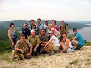 Russian-American expedition on the bold top of Jiguli Hills
