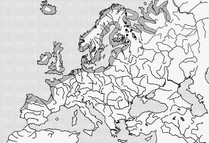 Лосось атлантический — Salmo salar: карта ареала (область распространения)