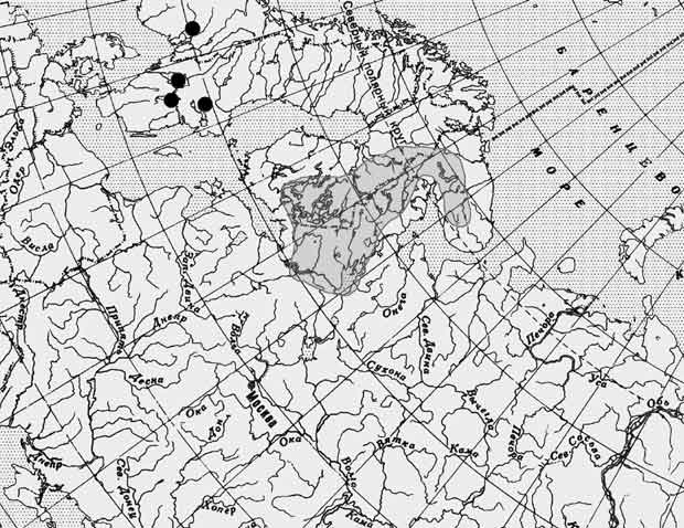 Палия — Salvelinus lepechini: карта ареала (область распространения)