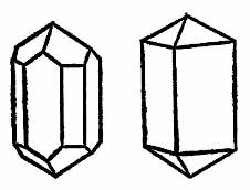 Формы кристаллов циркона - комбинации четырехгранных призм и бипирамид