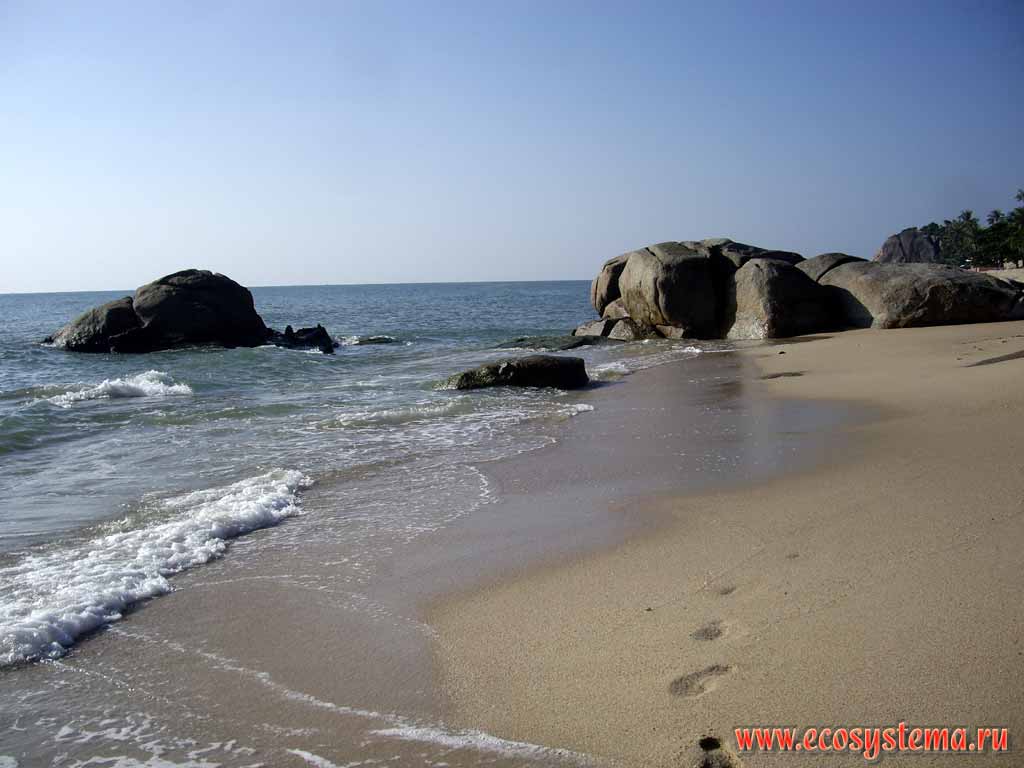 Песчаные пляжи острова Самуи (Кокосовый остров). Остров Самуи, Таиланд, полуостров Индокитай