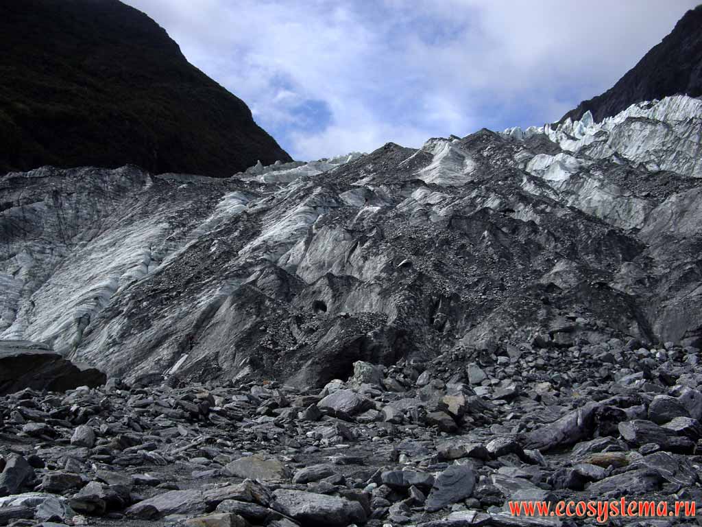 France Joseph Glacier ablation zone (zone of ice thawing and destruction).
Westland National Park, West-coast region, South Island, New Zealand