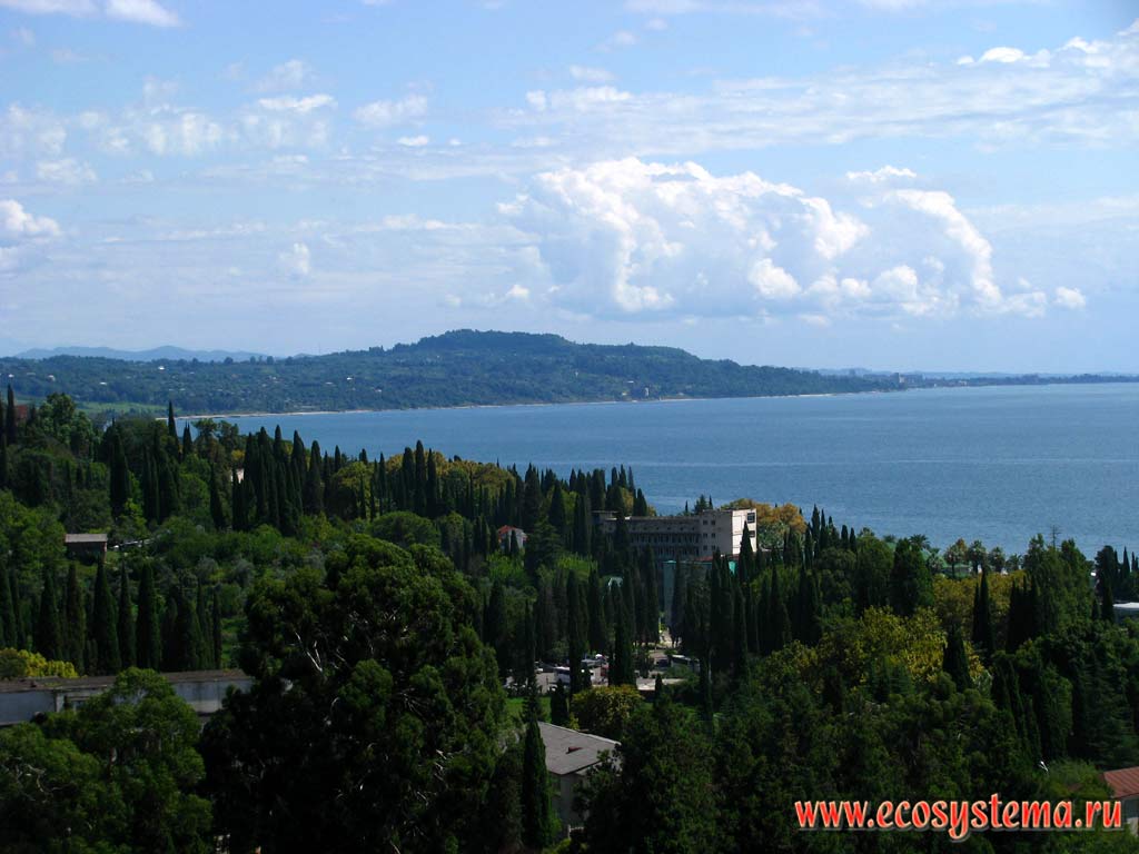 Athos Bay and the Black Sea coast near the town of Novy Afon. Western Caucasus, the Republic of Abkhazia