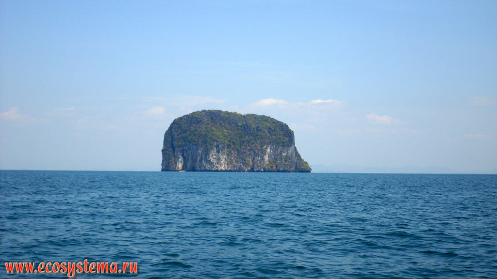 The island-outlier, which arose as a result of weathering and denudation, in the Malacca Strait of Andaman Sea