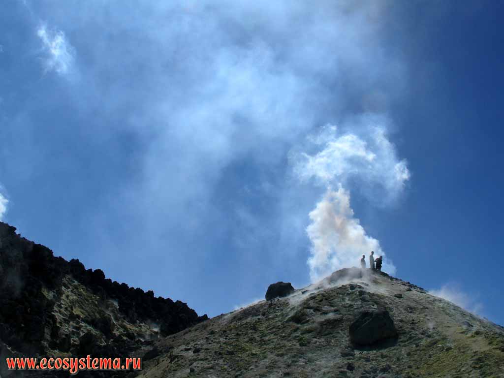 Боковые фумаролы на внешнем склоне вулкана Авачинский