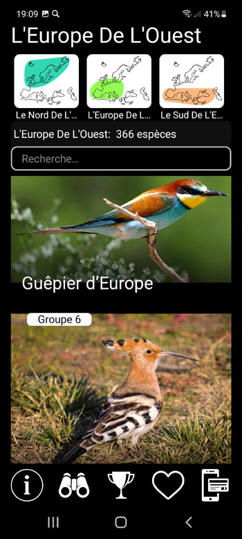 Application Mobile Sons d'Oiseaux EuropГ©ens PRO: Chants, Appels et Voix - criblage systГ©matique, rГ©gional et Г©cologique des groupes