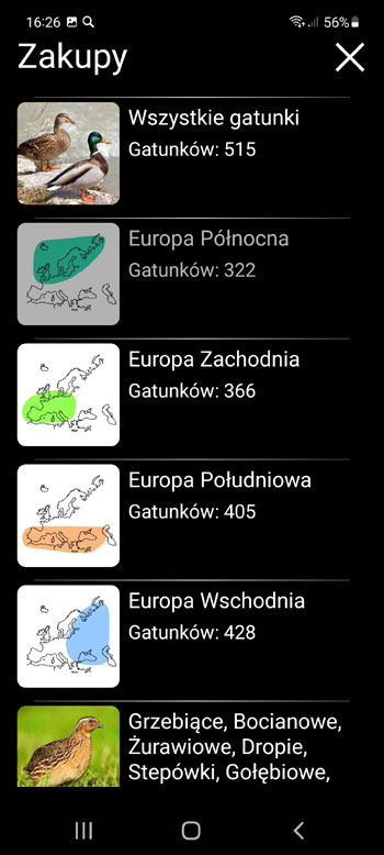 Aplikacja Mobilna Ptaki Europy PRO: wyznacznik-identyfikator terenowy, zdjД™cia, gЕ‚osy - Ekran zakupu w aplikacji