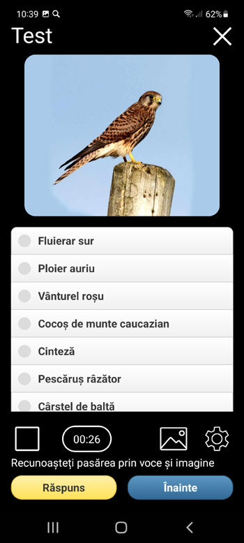 Aplicație Mobilă Momeală sonoră pentru păsările Europei: cântece, apeluri, voci de păsări - ecran test