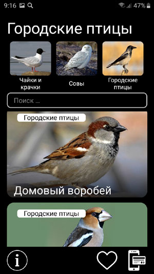 Мобильное приложение Манок на птиц: Птицы Европы - городские, лесные, луговые, зимующие птицы