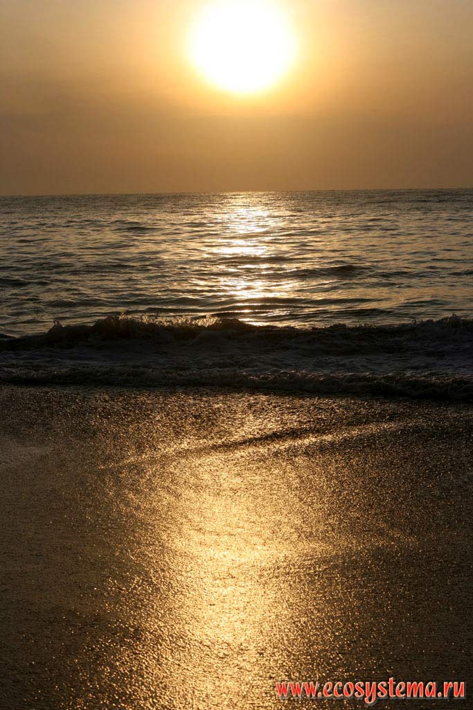 The sunrise over Indian Ocean. Sri Lanka Island, Southern Province, Tangalle area