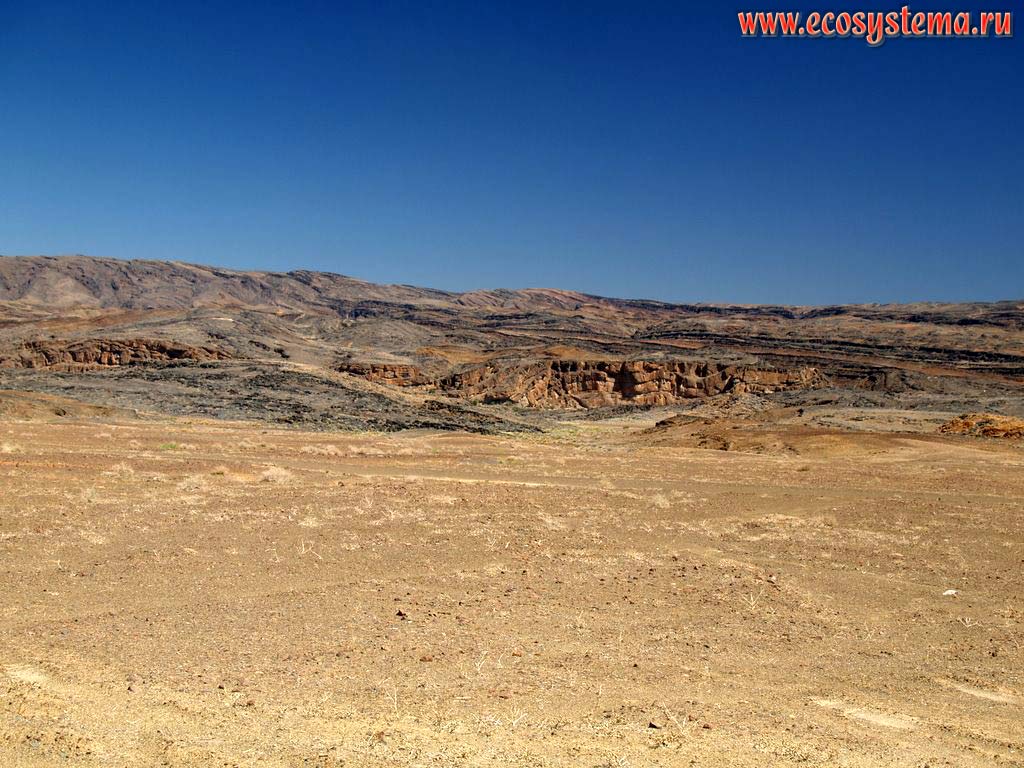 Каменистая полупустыня в районе Нордовер (Noordoewer) на крайнем юге Намибии (на границе с ЮАР).
Южно-Африканское плоскогорье, южная Африка