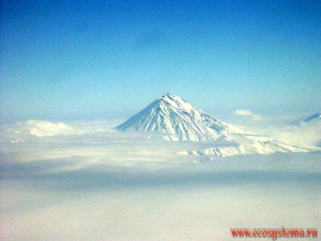 Koriaksky Volcano from the aircraft.