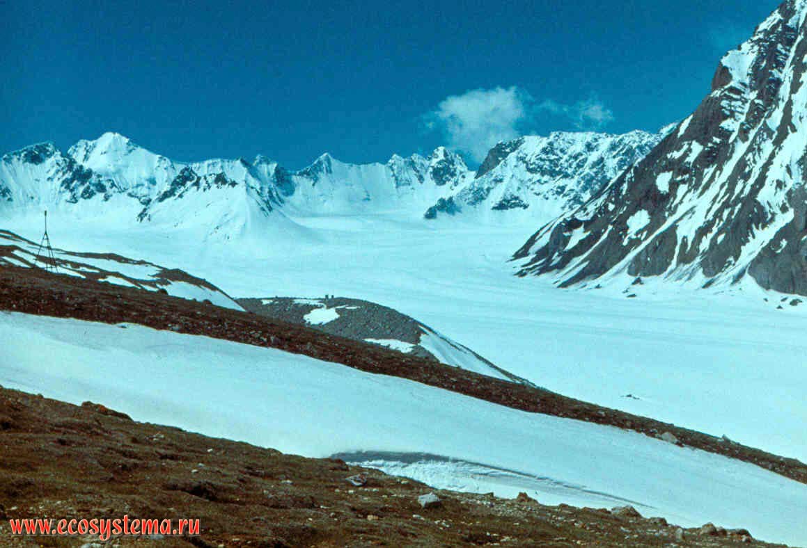 Abramov's Glacier. Main glacier body. Pamiro-Alai Mountains.